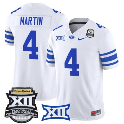 BYU Cougars 2025 Big 12 Championship Vapor Limited Jersey - White / LJ Martin