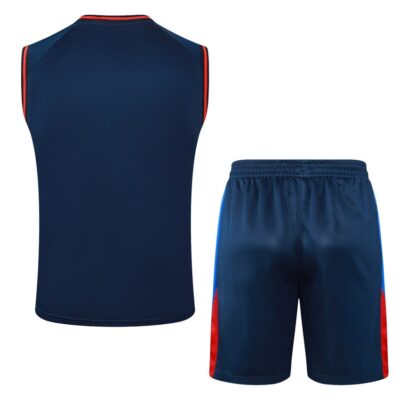 Barca 2024 2025 Blue Pattern Short Jersey Tank Top Soccer Training Suit - Image 4