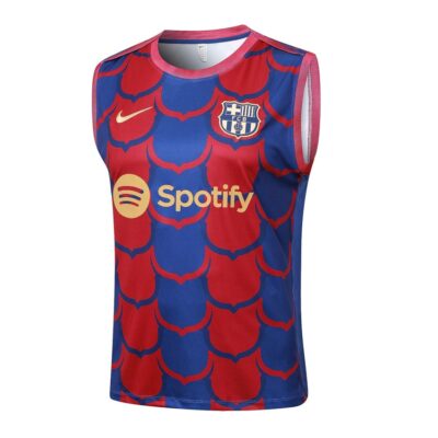 Alternative view of Barca 2024 2025 Blue Red Short Jersey Tank Top Soccer Training Suit