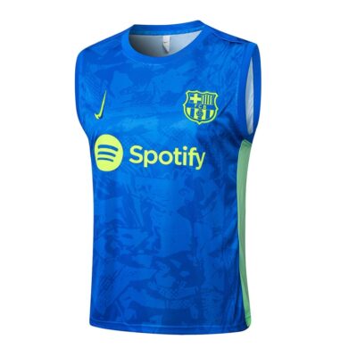 Alternative view of Barca 2024 2025 Sky Blue Short Jersey Tank Top Soccer Training Suit