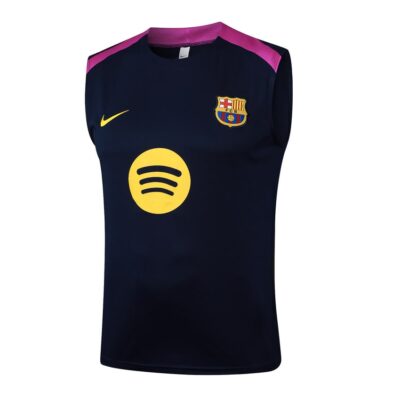 Alternative view of Barca 2025 2026 Black Pink Short Jersey Tank Top Soccer Training Suit