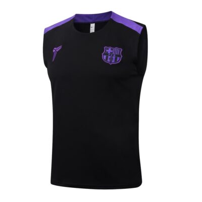 Alternative view of Barca 2025 2026 Black Purple Short Jersey Tank Top Soccer Training Suit