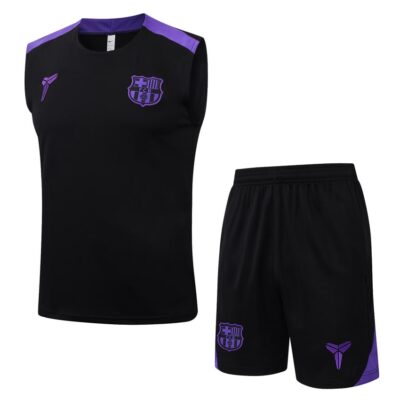 Barca 2025 2026 Black Purple Short Jersey Tank Top Soccer Training Suit