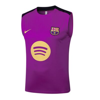 Alternative view of Barca 2025 2026 Dark Pink Short Jersey Tank Top Soccer Training Suit