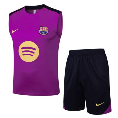 Barca 2025 2026 Dark Pink Short Jersey Tank Top Soccer Training Suit