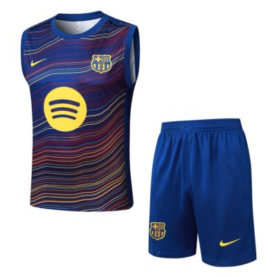 Barca 2025 2026 Short Jersey Tank Top Light Blue Soccer Training Suit