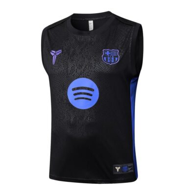 Alternative view of Barca 2025/2026 Jersey Tank Top and Shorts - Charcoal Black Soccer Training Suit