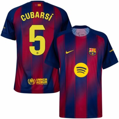 Barca Home Jersey 2025-2026 Cubarsi 5 La Liga