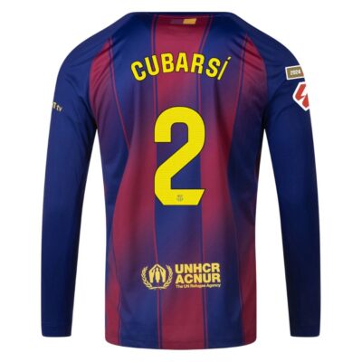 Alternative view of Barca Home Jersey 2025-2026 Cubarsi Long Sleeve La Liga