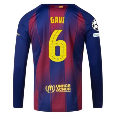 Alternative view of Barca Home Jersey 2025-2026 Gavi Long Sleeve Ucl
