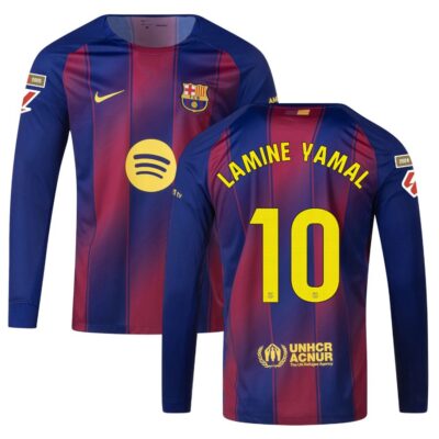 Barca Home Jersey 2025-2026 Lamine Yamal Long Sleeve La Liga