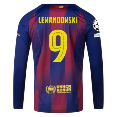 Alternative view of Barca Home Jersey 2025-2026 Lewandowski Long Sleeve Ucl