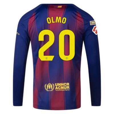 Alternative view of Barca Home Jersey 2025-2026 Olmo Long Sleeve La Liga