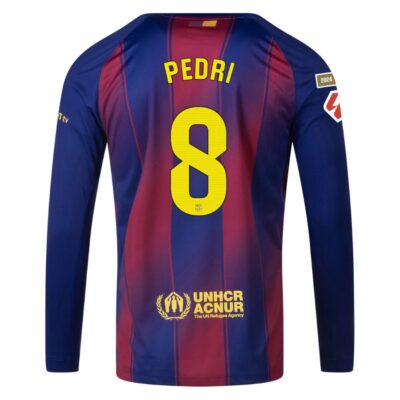 Alternative view of Barca Home Jersey 2025-2026 Pedri Long Sleeve La Liga