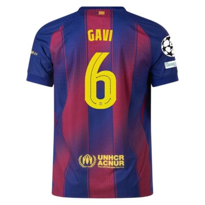 Alternative view of Barca Home Match Shirt 2025-2026 Gavi Ucl
