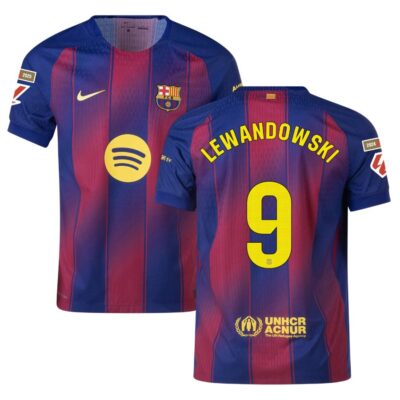 Barca Home Match Shirt 2025-2026 Lewandowski La Liga
