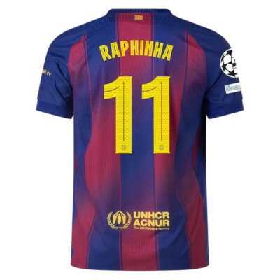 Alternative view of Barca Home Match Shirt 2025-2026 Raphinha Ucl