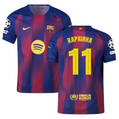 Barca Home Match Shirt 2025-2026 Raphinha Ucl