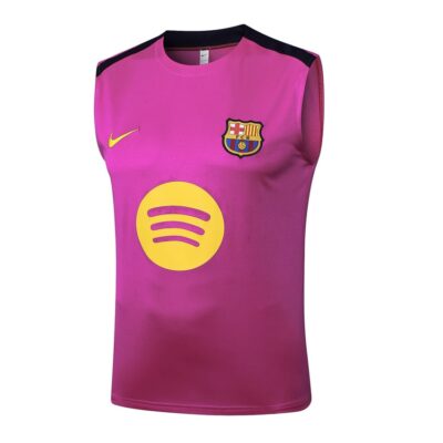 Alternative view of Barca Short Jersey Tank Top 2024 2025 Light Pink Soccer Training Suit