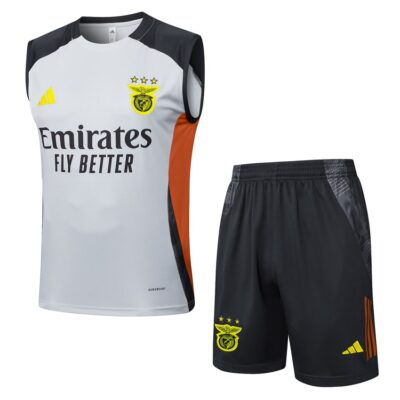 Benfica 2024 2025 White Black Short Jersey Tank Top Soccer Training Suit