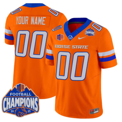Boise State Broncos 2025 Mountain West Football Champions Vapor Limited Custom Jersey - Orange