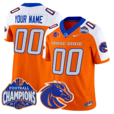 Boise State Broncos 2025 Mountain West Football Champions Vapor Limited Custom Jersey - Orange Alternate