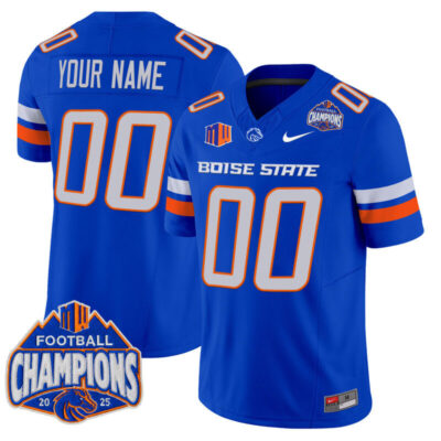 Boise State Broncos 2025 Mountain West Football Champions Vapor Limited Custom Jersey - Royal