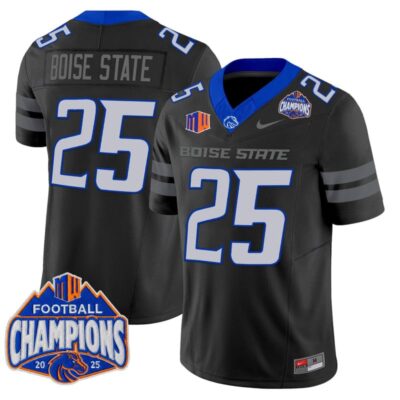 Boise State Broncos 2025 Mountain West Football Champions Vapor Limited Jersey - Black / #25 Boise State