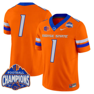 Boise State Broncos 2025 Mountain West Football Champions Vapor Limited Jersey - Orange / #1 Team