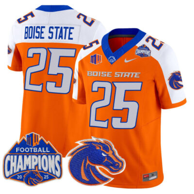 Boise State Broncos 2025 Mountain West Football Champions Vapor Limited Jersey - Orange Alternate / #25 Boise State