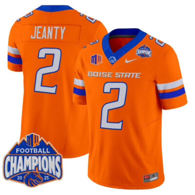 Boise State Broncos 2025 Mountain West Football Champions Vapor Limited Jersey - Orange / Ashton Jeanty