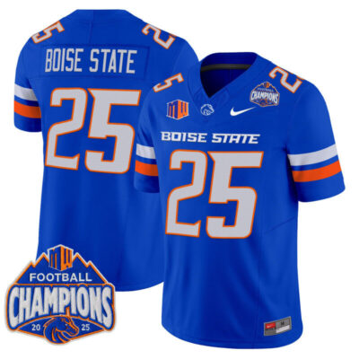 Boise State Broncos 2025 Mountain West Football Champions Vapor Limited Jersey - Royal / #25 Boise State