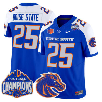 Boise State Broncos 2025 Mountain West Football Champions Vapor Limited Jersey - Royal Alternate / #25 Boise State