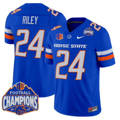 Boise State Broncos 2025 Mountain West Football Champions Vapor Limited Jersey - Royal / Dylan Riley