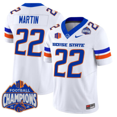 Boise State Broncos 2025 Mountain West Football Champions Vapor Limited Jersey - White / Doug Martin