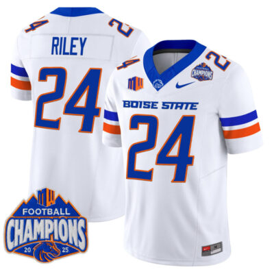 Boise State Broncos 2025 Mountain West Football Champions Vapor Limited Jersey - White / Dylan Riley