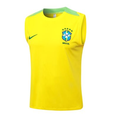 Alternative view of Brazil 2024 2025 Yellow Short Jersey Tank Top Soccer Training Suit