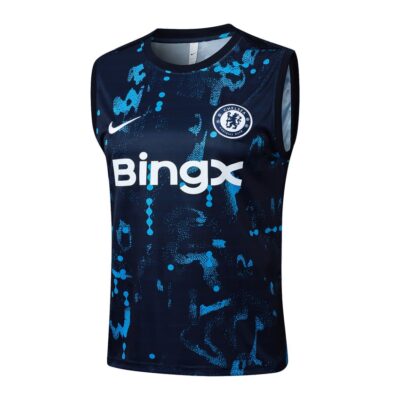 Alternative view of Chelsea 2024 2025 Blue Pattern Short Jersey Tank Top Soccer Training Suit