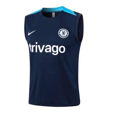 Alternative view of Chelsea 2024 2025 Dark Blue Short Jersey Tank Top Soccer Training Suit