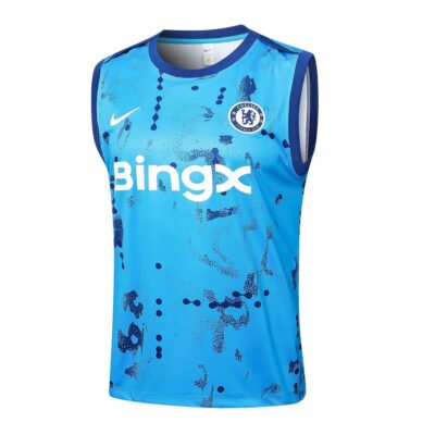 Alternative view of Chelsea 2024 2025 Sky Blue Short Jersey Tank Top Soccer Training Suit