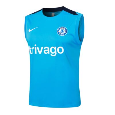 Alternative view of Chelsea Short Jersey Tank Top 2024 2025 Light Blue Soccer Training Suit