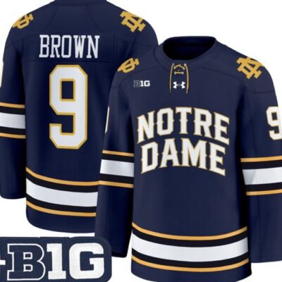 Cole Brown Jersey 9 Notre Dame Fighting Irish Hockey 2025-2026 Premium Vapor Patch All Stitched