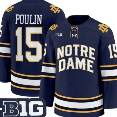 Dave Poulin Jersey 15 Notre Dame Fighting Irish Hockey 2025-2026 Premium Vapor Patch All Stitched
