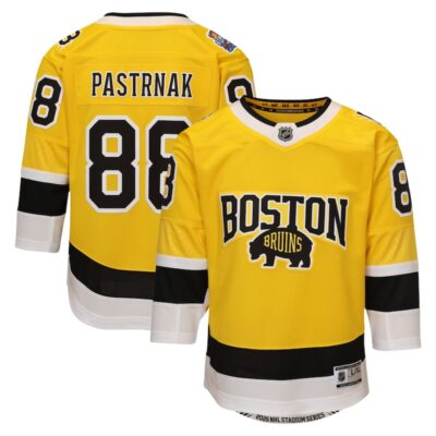 David Pastrnak Boston Bruins Outerstuff Youth 2026 NHL Stadium Series Premier Jersey - Gold