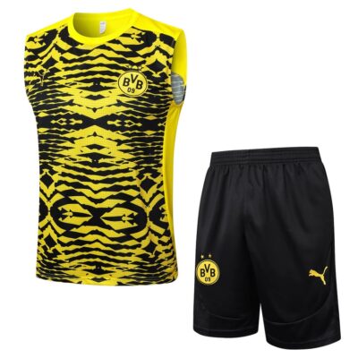 Dortmund 2024 2025 Yellow Black Short Jersey Tank Top Soccer Training Suit