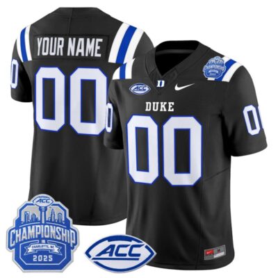 Duke Blue Devils 2025 ACC Championship Vapor Limited Custom Jersey - Black