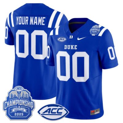 Duke Blue Devils 2025 ACC Championship Vapor Limited Custom Jersey - Royal