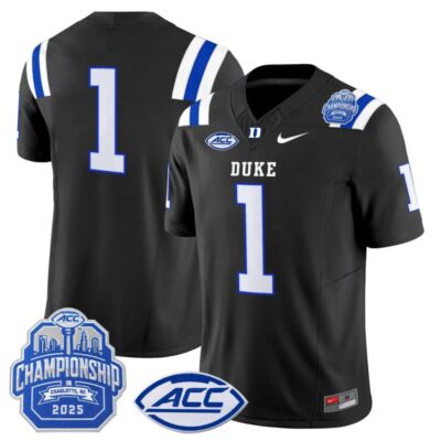 Duke Blue Devils 2025 ACC Championship Vapor Limited Jersey - Black / #1 Team