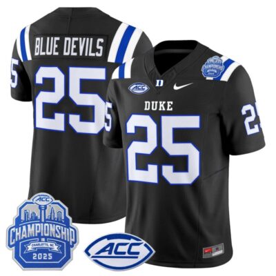 Duke Blue Devils 2025 ACC Championship Vapor Limited Jersey - Black / #25 Blue Devils