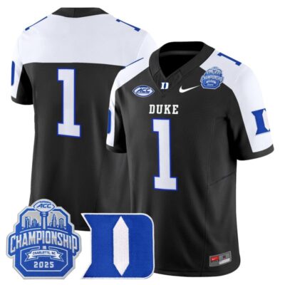 Duke Blue Devils 2025 ACC Championship Vapor Limited Jersey - Black Alternate / #1 Team
